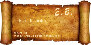 Erkli Bianka névjegykártya